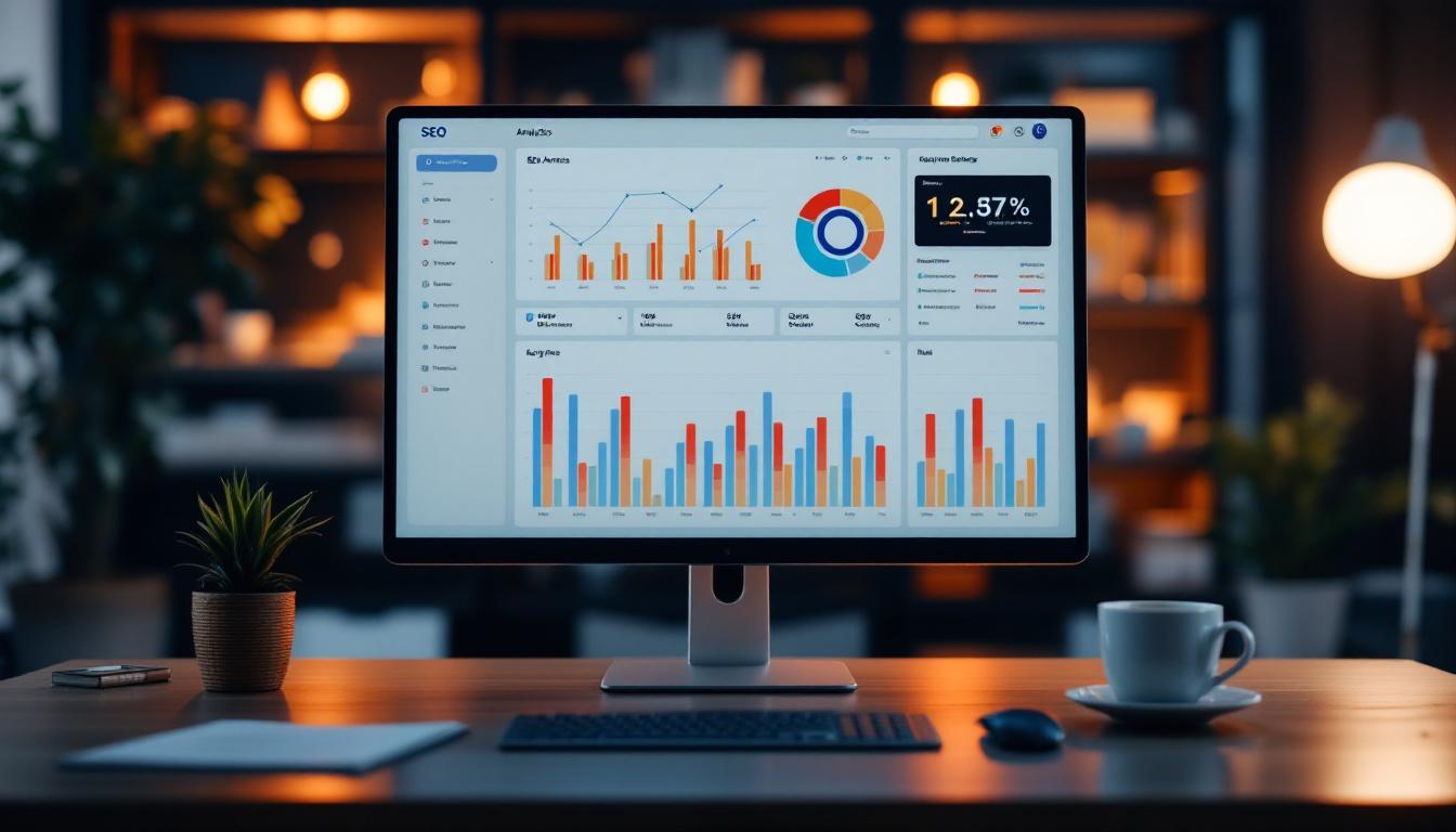 HornTech SEO analytics dashboard showing keyword rankings and organic traffic growth for Auckland business